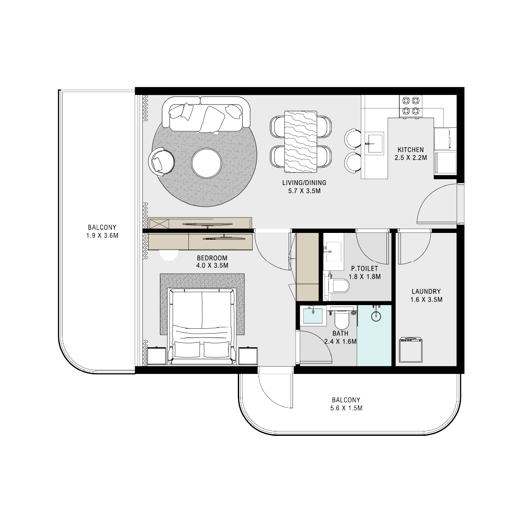 1 Bedroom Plan