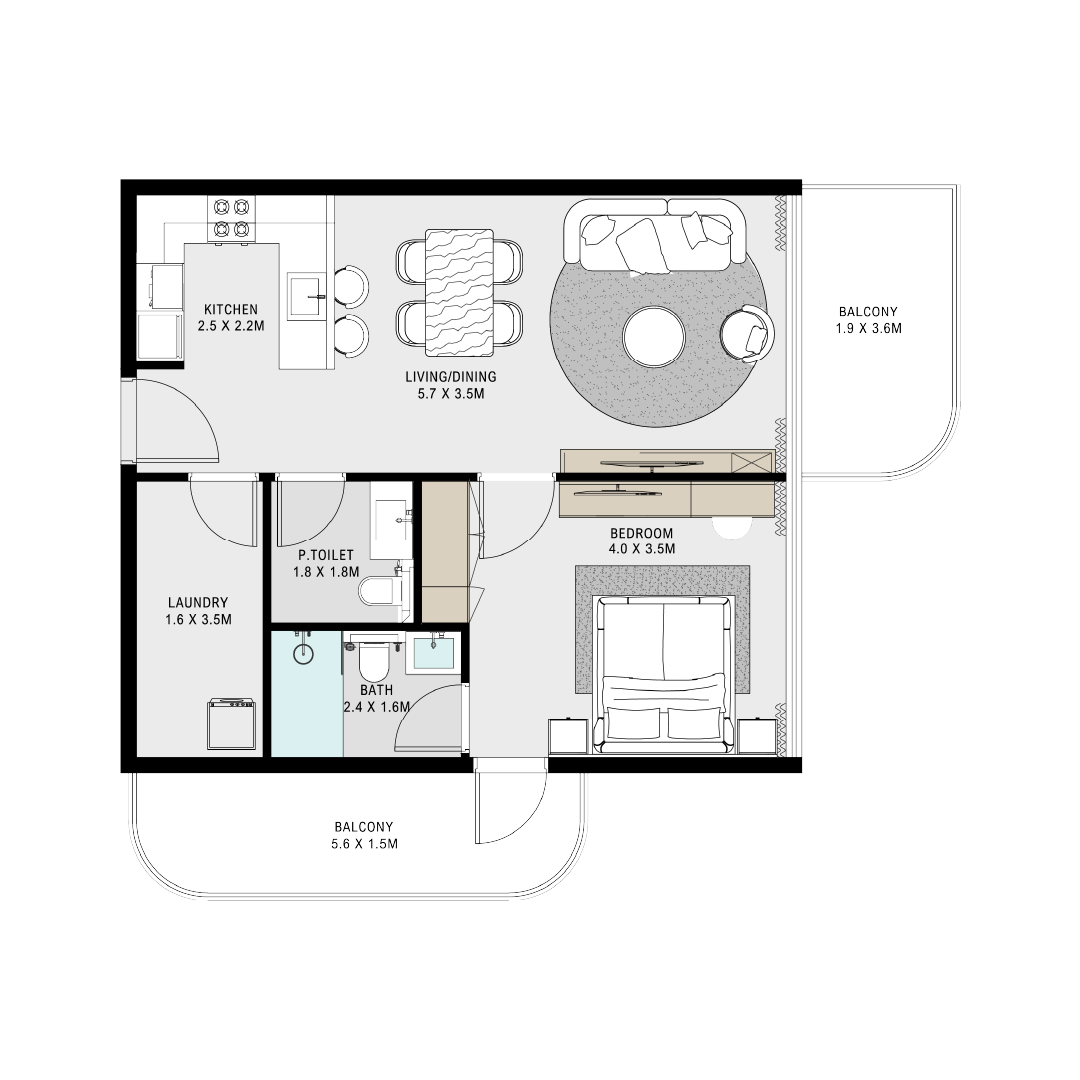 1 Bedroom Plan