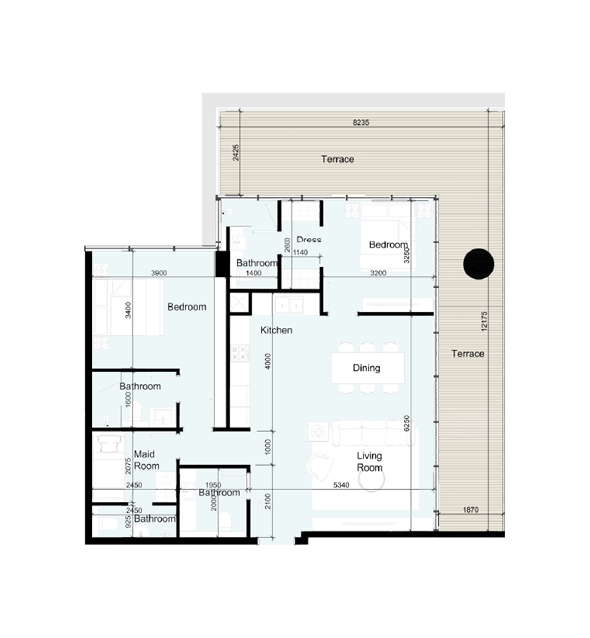 3 Bedroom Duplex Plan