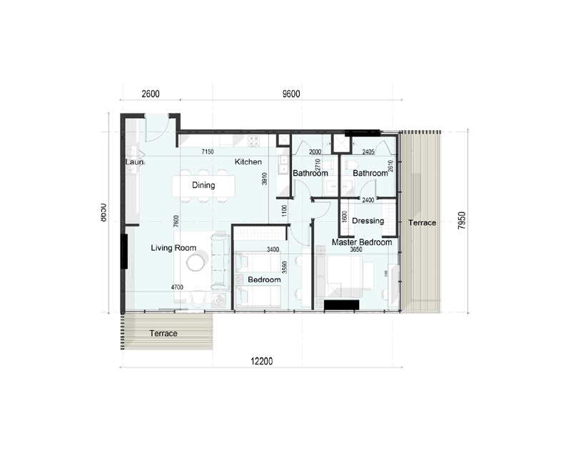 3 Bedroom Duplex Plan